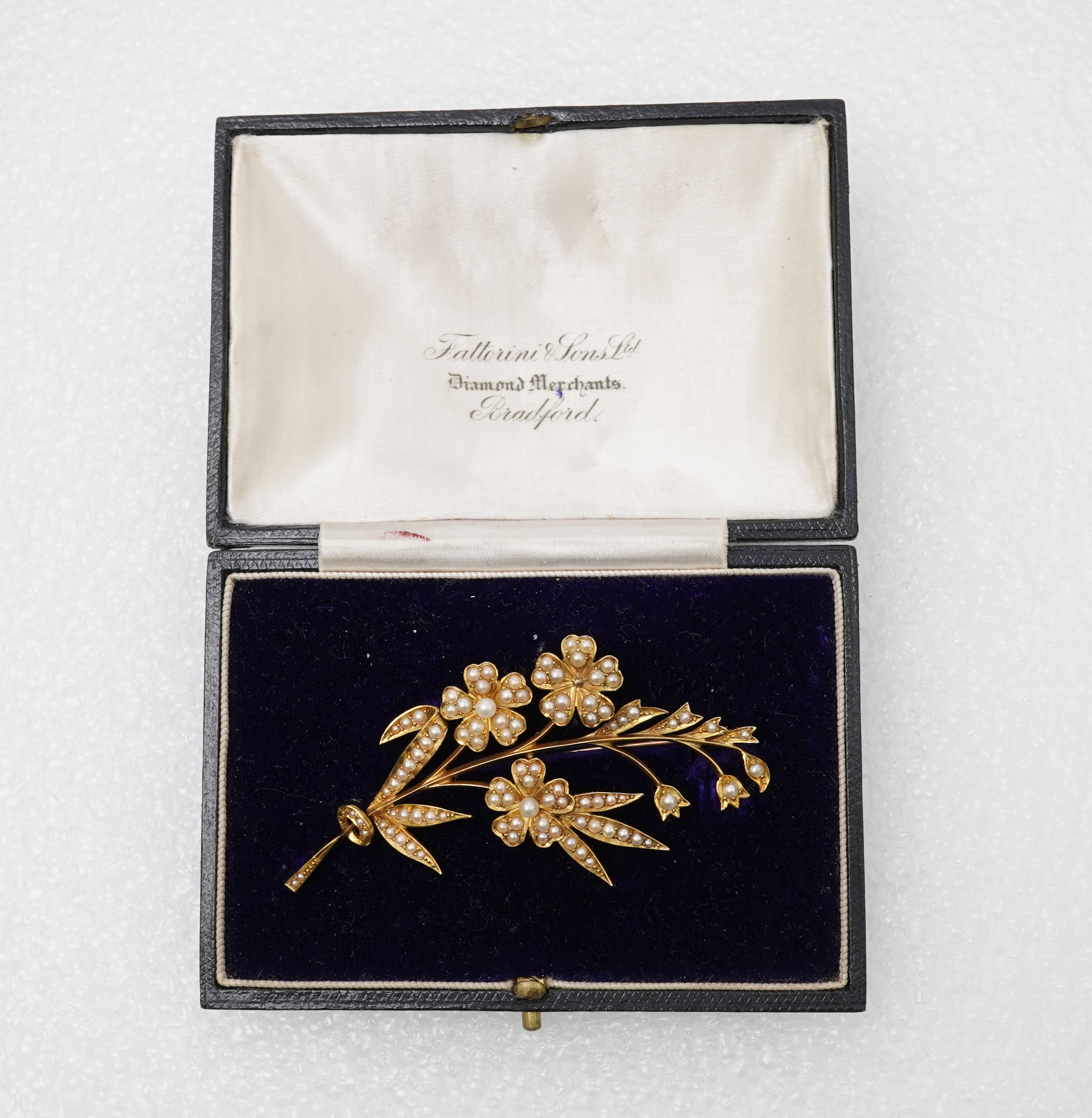 An Edwardian seed pearl brooch, early 20th century